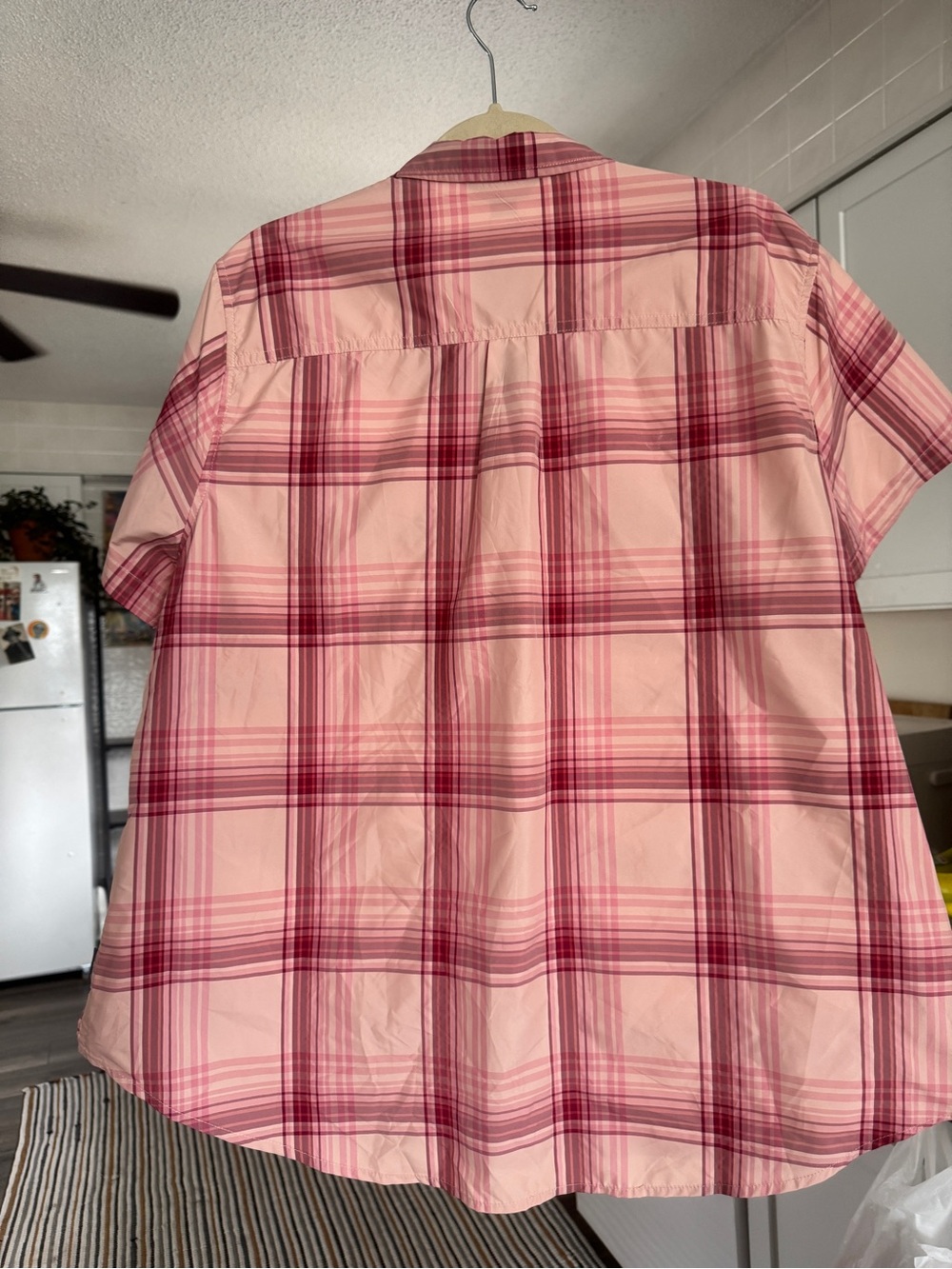 Eddie Bauer NWT Pink Plaid Short Sleeve Adventure Shirt XXL/2X - Picture 7 of 13